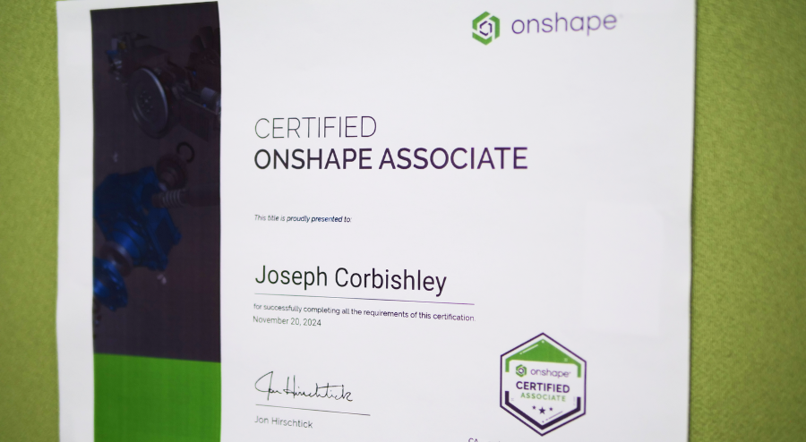 OnShape exam certificate